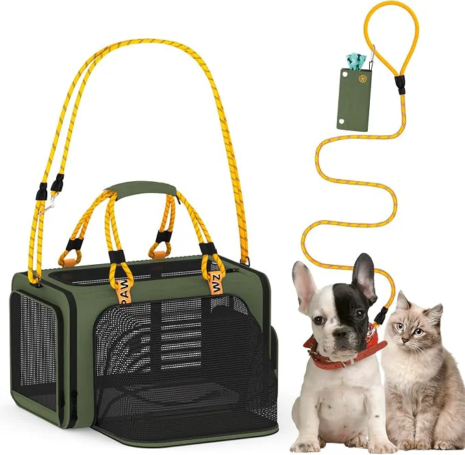 Responsible PAWZIDEA Expandable Pet Carrier w ID Card 18″×11″×11″ Small Dog Carrier TSA Verified