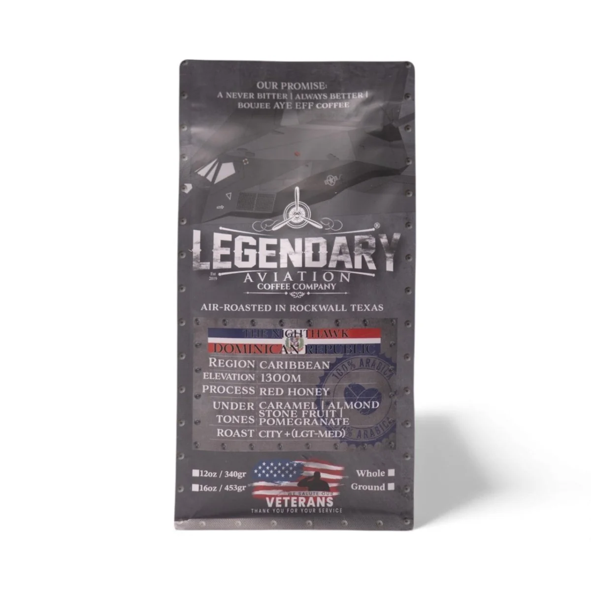 Durable F-117 Nighthawk Dominican Republic Specialty Coffee — Sweet and SmoothF-117 Nighthawk Dominican Republic Specialty Coffee 92-Point Estate Roast Fine