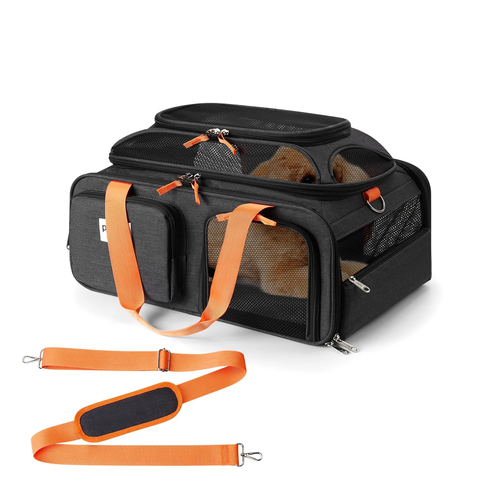 User-Friendly pidipiti 19x13x9 TSA Expandable Pet Carrier for Small Dogs Cats under 10 lbs Relaxed