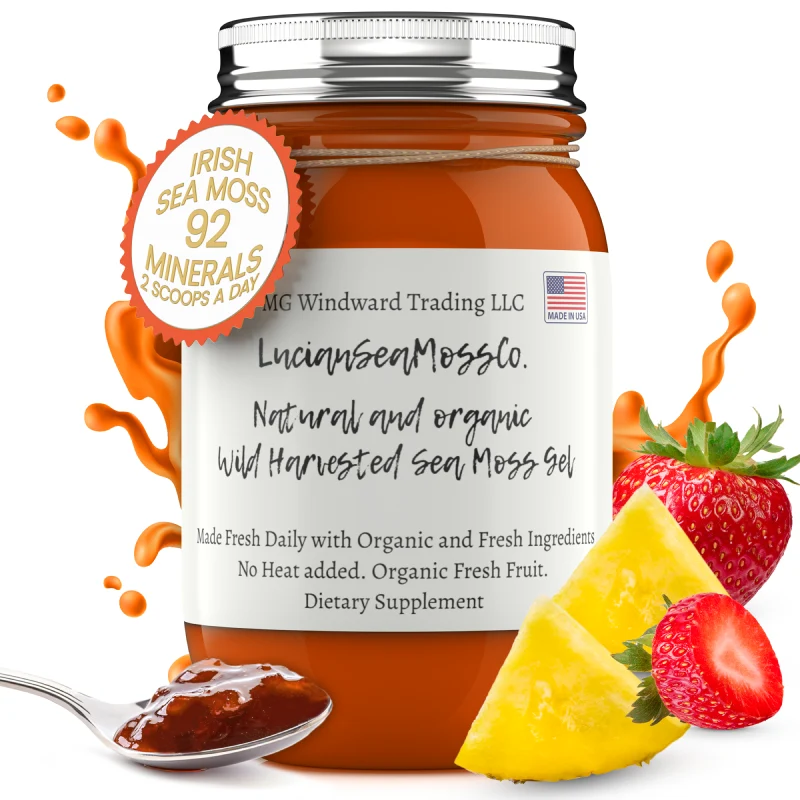 Breathable Fresh Organic Strawberry Pineapple Infused Sea Moss Gel Healthy