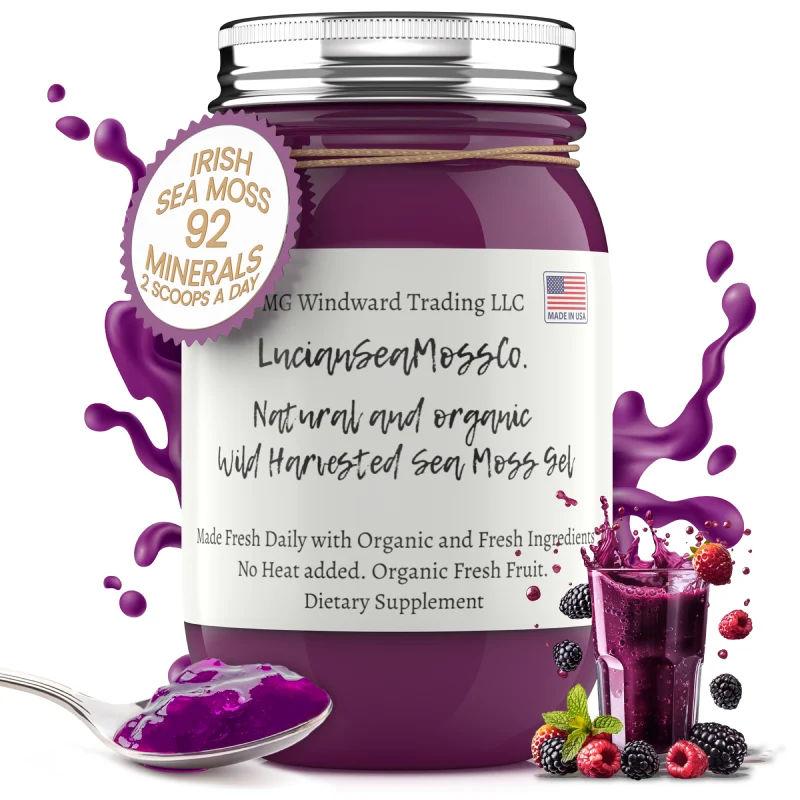 Original Design Fresh Organic Mixed Berry Mojito Infused Sea Moss Gel Excellent