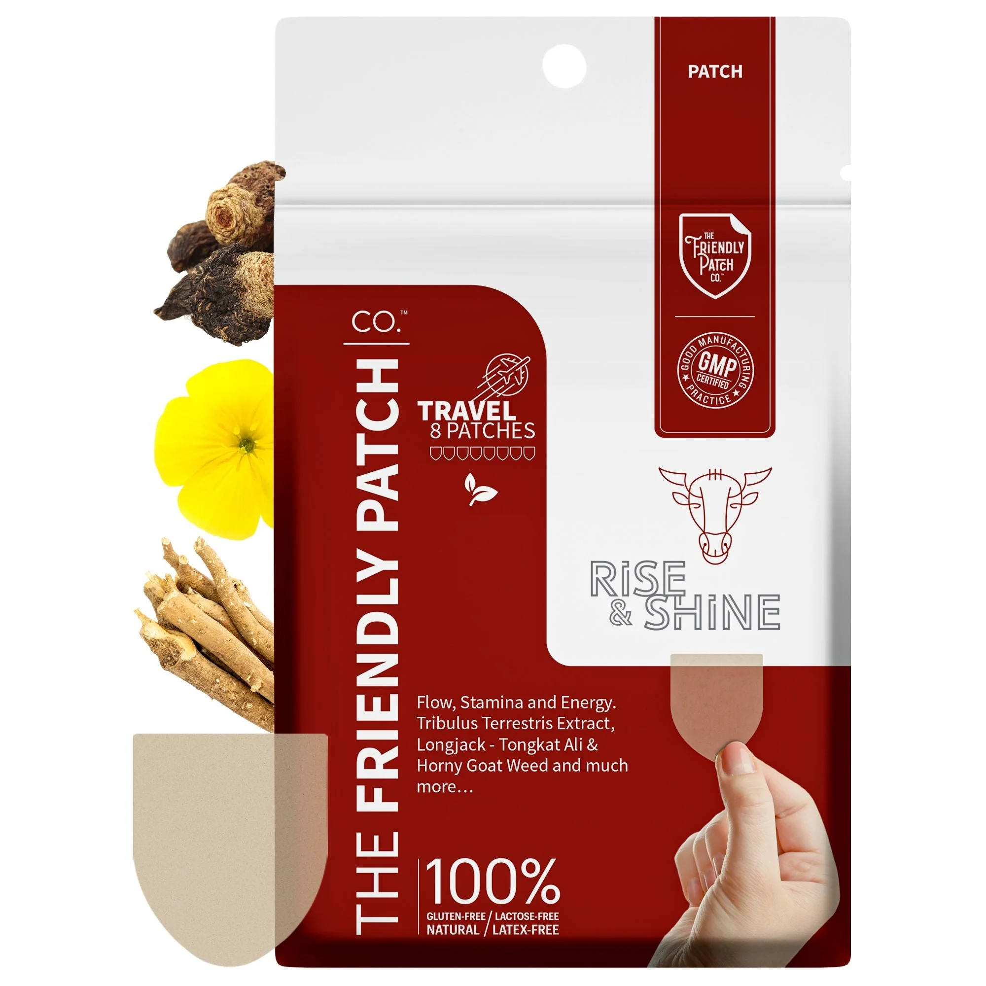 Original Rise Shine Patches Tongkat Ali Black Maca Performance Patches – 8 pack Professional