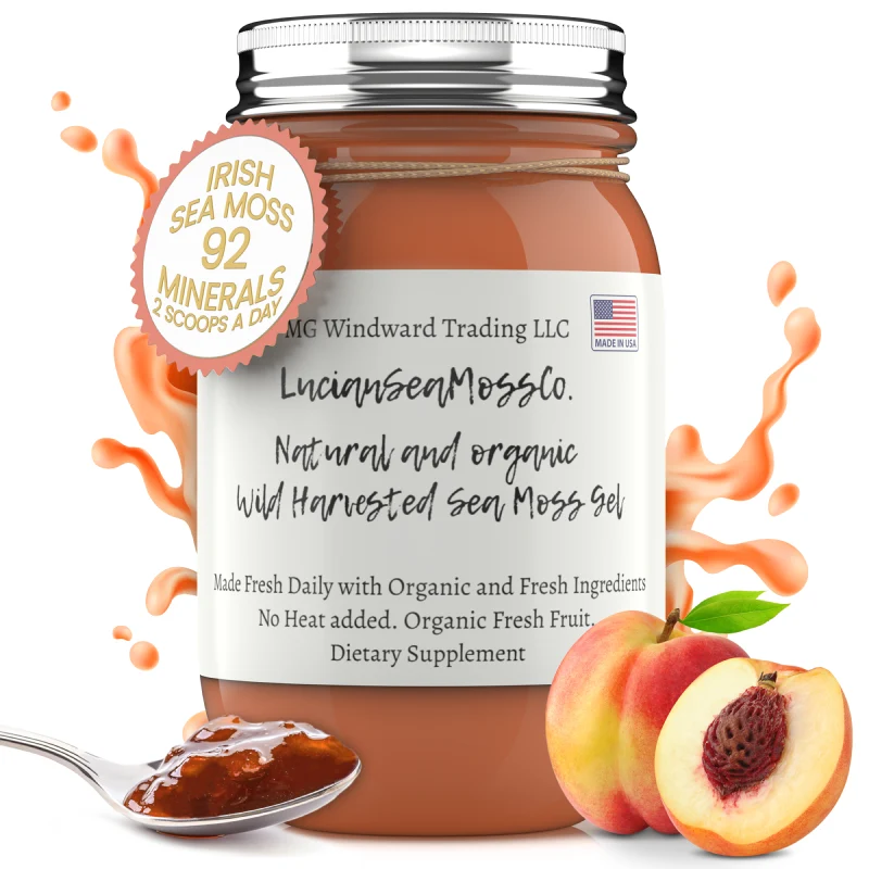 First-Class Fresh Organic Peach Infused Sea Moss Gel Sophisticated