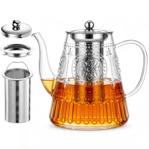 Top-Quality 1500ml 52oz Large Glass Teapot Superior