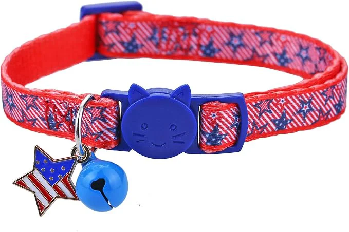 Exclusive BoomBone Patriotic Cat Collar Breakaway Exceptional
