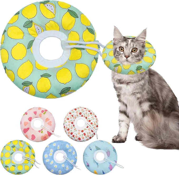Luxury Cat Cone Collar Soft Adjustable Cat Recovery Collars Kitten Cones to Stop Fast