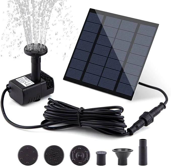 Safe Solar Fountain Pump Kit with Separate Solar Panel 1.8 W Upgraded Solar Water User-Friendly