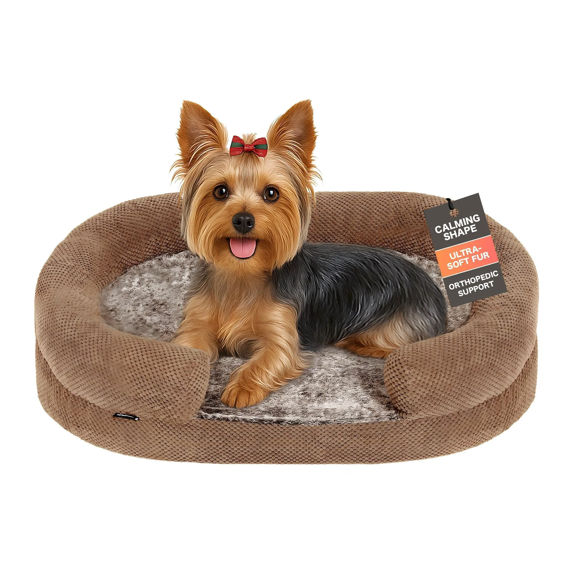 Durable Miorun Plush Orthopedic Pet Bed for Small Dogs Cats — 28-Inch Oval Bed with Egg Crate Foam Washable Cover Traditional