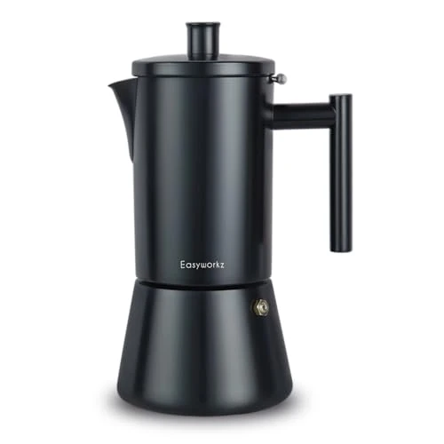 Top-Quality Diego Stovetop Espresso Maker Stainless Steel Italian Coffee Machine Maker 4Cup 6.8 oz Induction Moka Pot Original Design