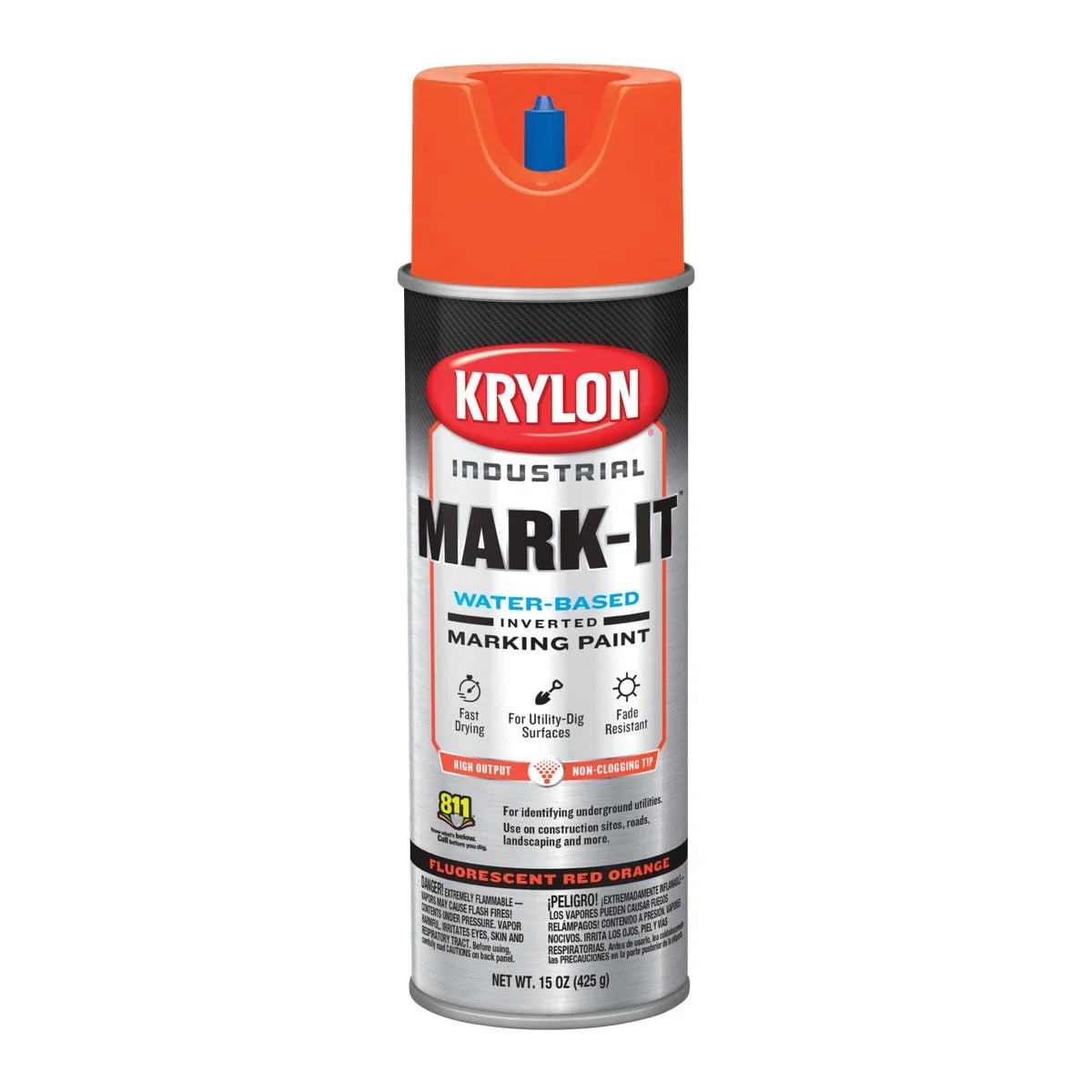 Versatile Krylon Fluorescent Red Orange 15 Oz. Inverted Marking Spray Paint Premium Material