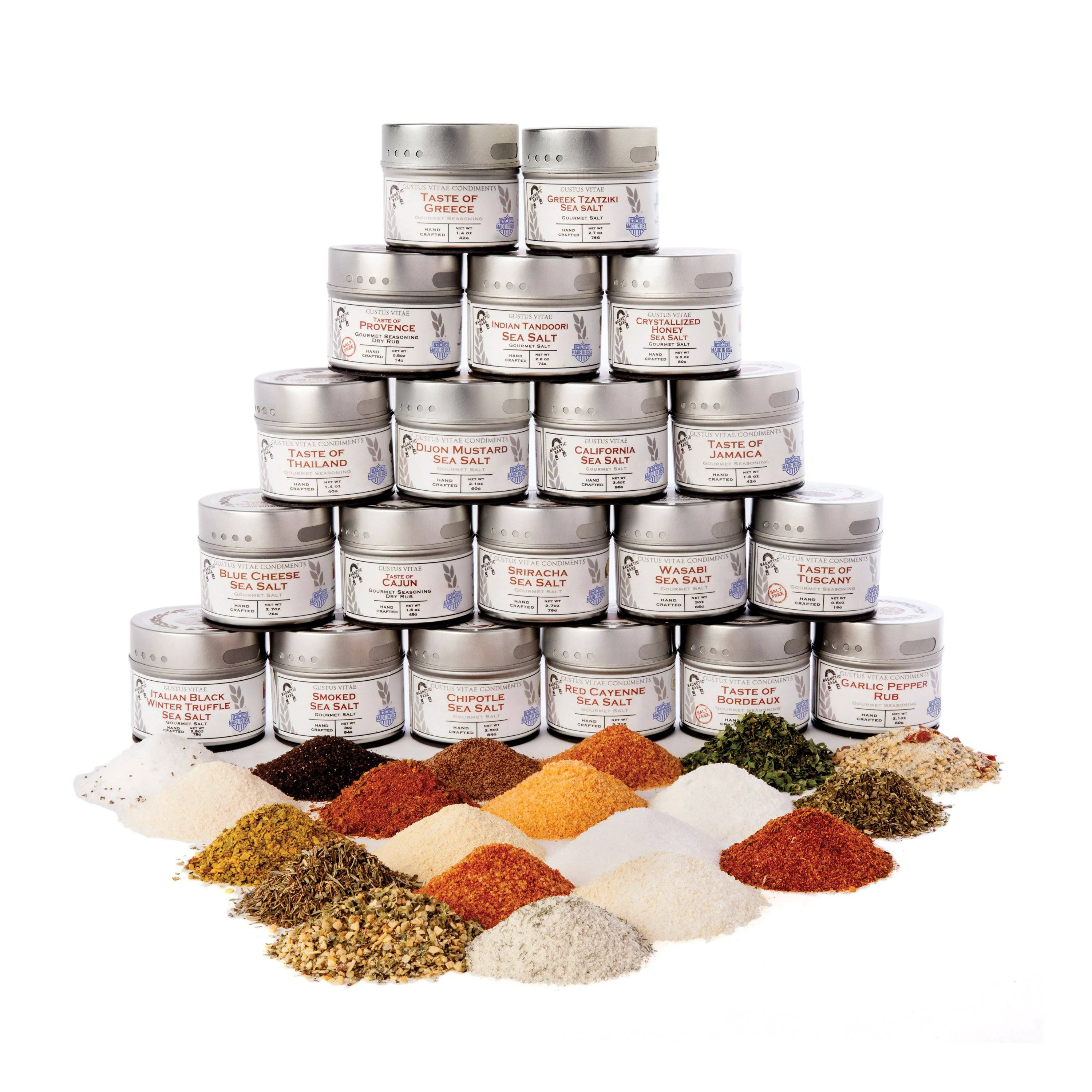 Minimalist Artisanal Seasoning and Gourmet Sea Salt Collection – 20 Tins Stylish
