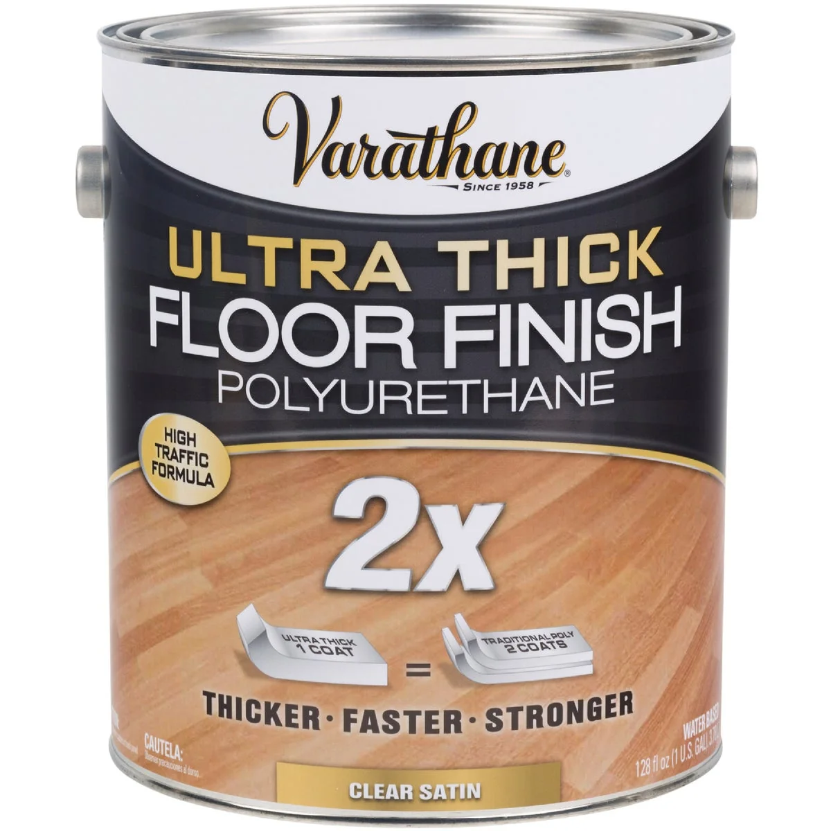Solid Varathane 1 Gal. Ultra Thick Clear Satin Polyurethane Floor Finish Durable