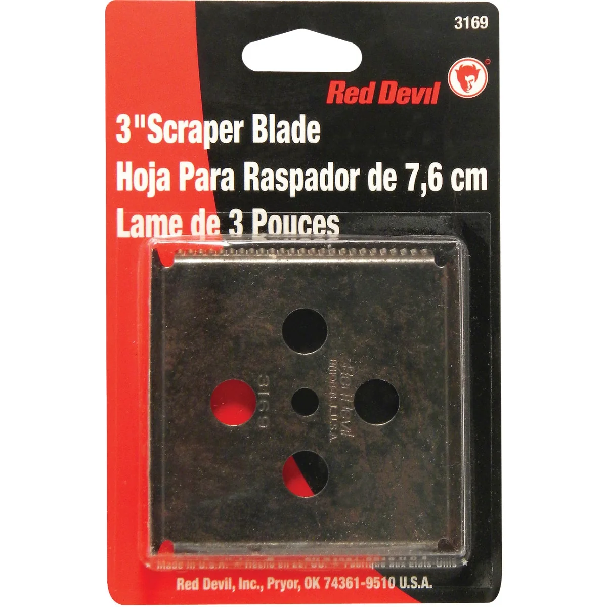 Fine Red Devil 3 In. 4-Edge Scraper Blade Consistent