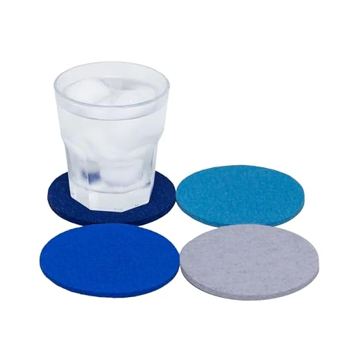 Functional Bierfilzl Merino Wool Round Coasters Set of 4 4 Count Green