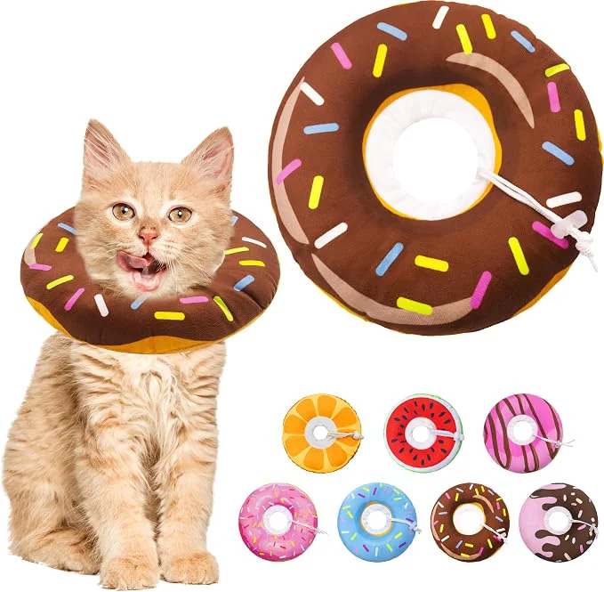 High-End Cat Cone Collar Soft Adjustable Cat Recovery Collars Spay Cone to Stop Licking Pure