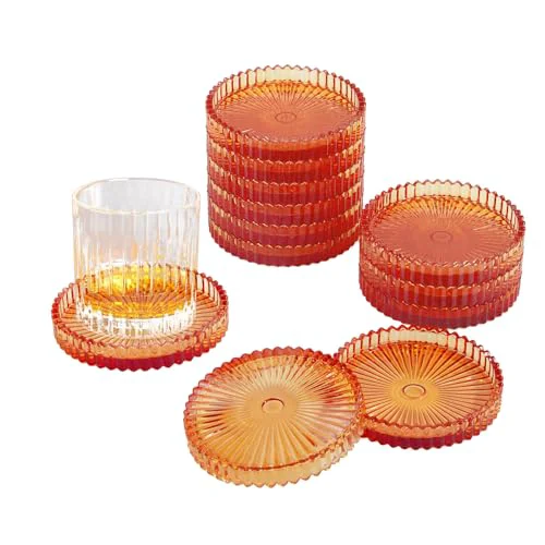 Quality Crystal Glass Coaster 6 Pack Round Cup Drinks Coasters 12 Count Dependable