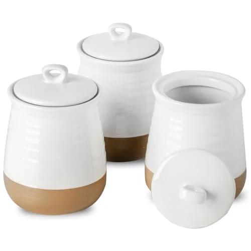 Healthy Ceramic Food Storage Jars 3 Count Selected