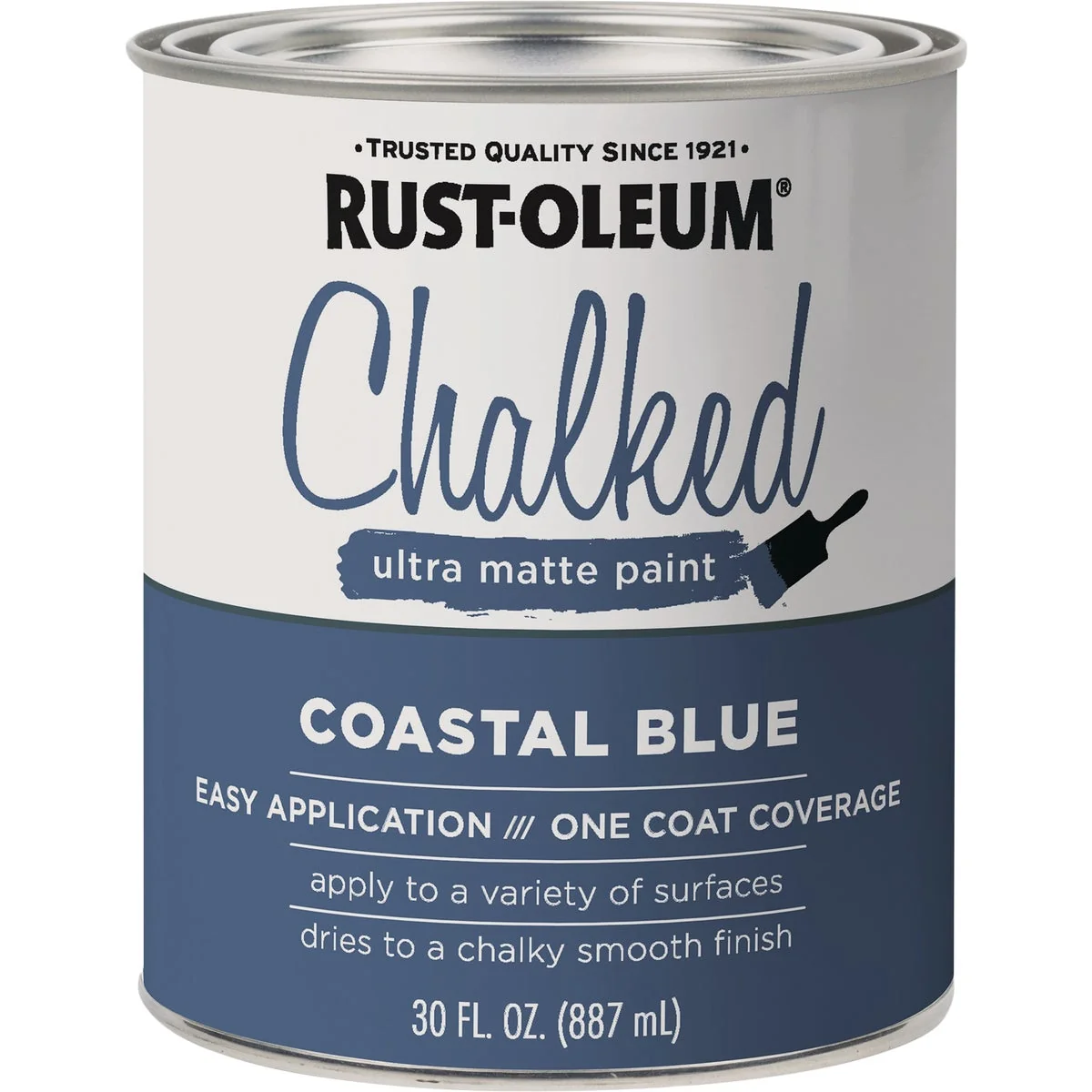 Lightweight Rust-Oleum Chalked Ultra Matte Coastal Blue 30 Oz. Chalk Paint Crafted