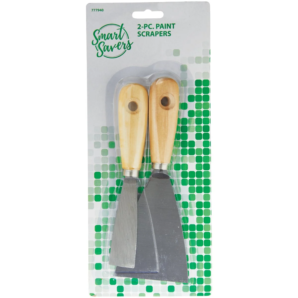 Effective Smart Savers Wooden Handle Steel Blade Putty Knife Scraper Set 2-Piece Natural
