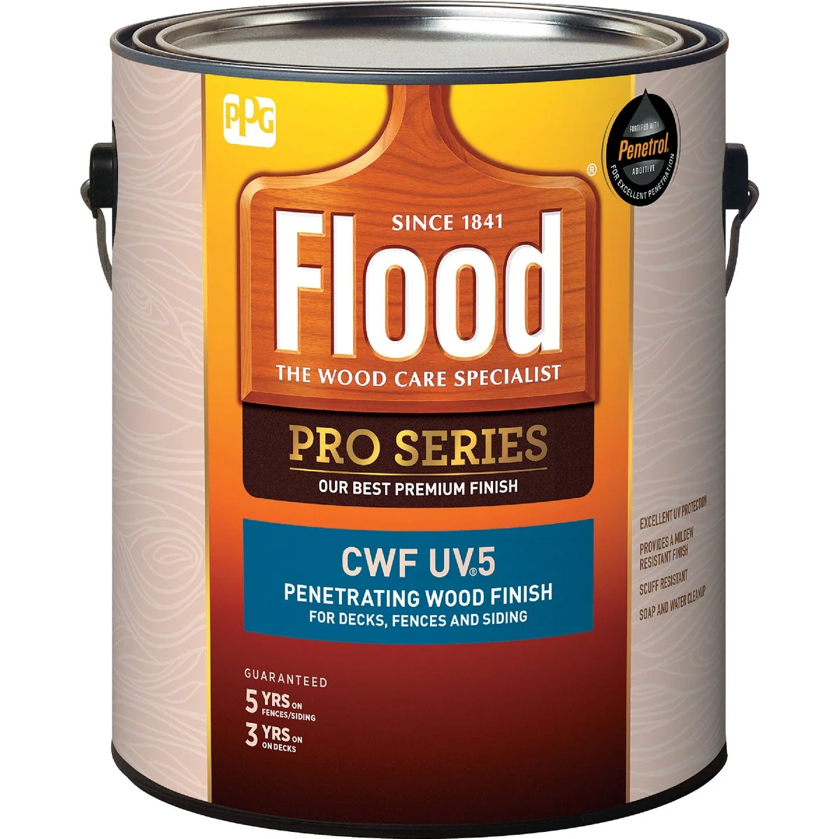 Traditional Flood CWF – UV5 Pro Series Wood Finish Exterior Stain Natural 1 Gal. Flexible