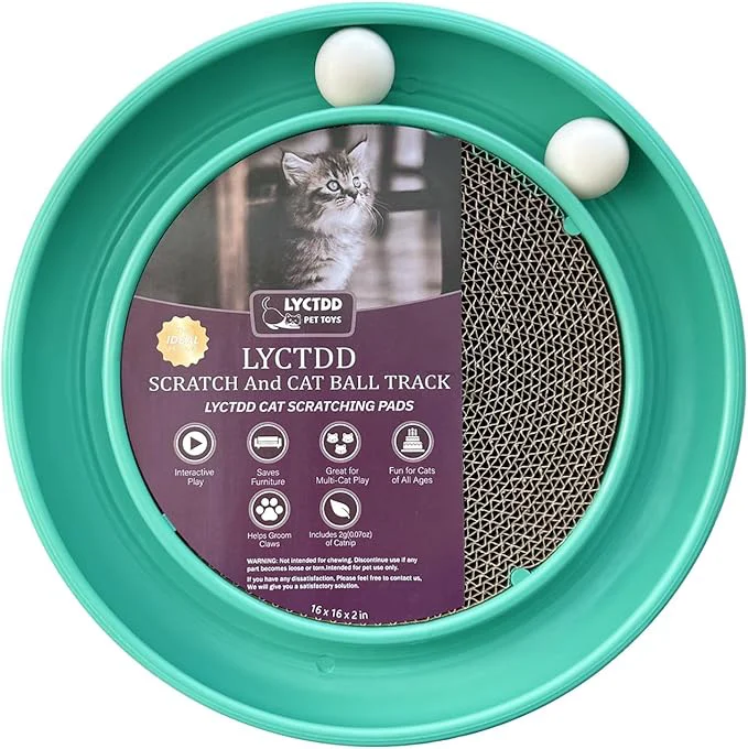 Excellent Interactive Cat Ball Track Toy for Indoor Cats Cat Scratching Board Exercise Set for Bored Indoor Adult and Kitten Mental Physical Stimulation with Spare Ball to Prevent Loss Green About ThisOverview Enhanced