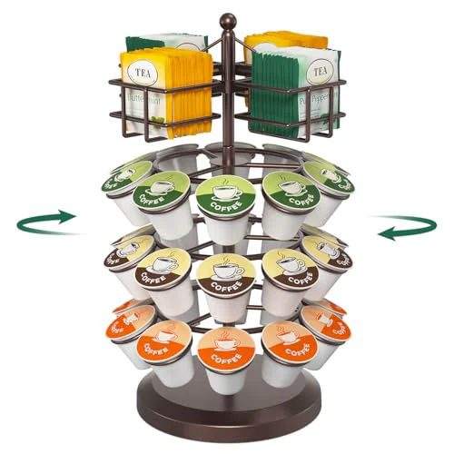 Top-Quality K Cup Holder Coffee Pod Organizer Carousel for Countertop Solid