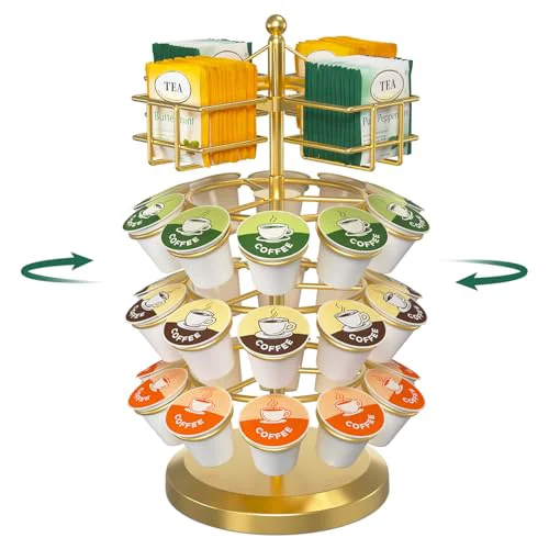 Unique K Cup Holder Coffee Pod Organizer Carousel for Countertop High-Grade