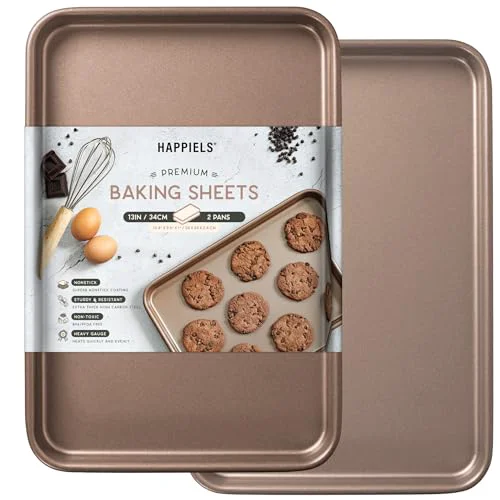 Solid 9 x 13 inch Nonstick Quarter Sheet Pan 2 2 Count Flexible