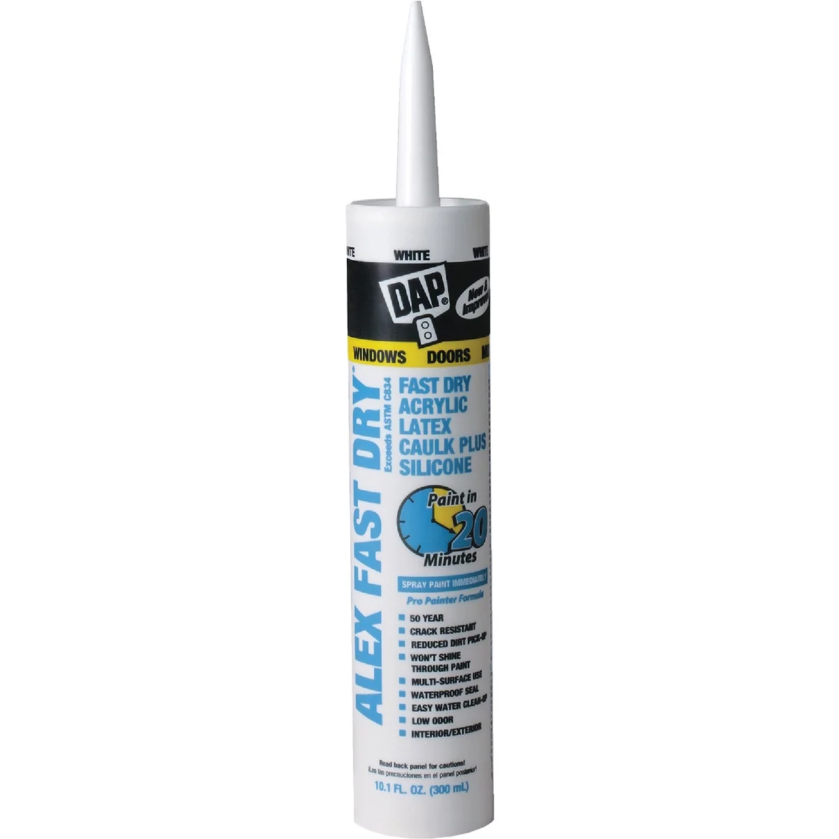 Versatile Dap Alex Fast Dry 10.1 Oz. White Siliconized Acrylic Latex Caulk Crafted