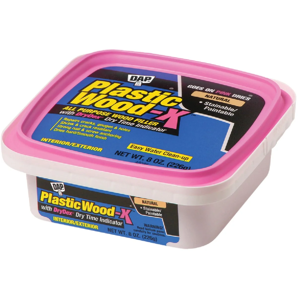 Enhanced Dap Plastic Wood-X 8 Oz. All Purpose Wood Filler with DryDex Dry Time Indicator Smart