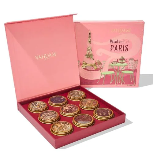 Lightweight Weekend in Paris Tea Gift Set 9 Count Top-Quality