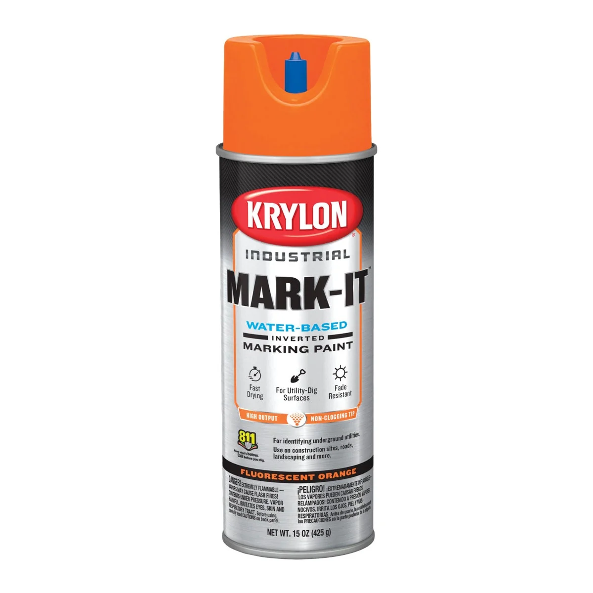 Fashionable Krylon Fluorescent Orange 15 Oz. Inverted Marking Spray Paint User-Friendly