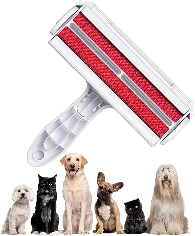 Relaxed Pet Hair Removal Tool – Cat Dog Pet Hair Remover for Couch Furniture Carpet – Portable Reusable Lint Roller and Pet Fur Remover Hair Brush Soft