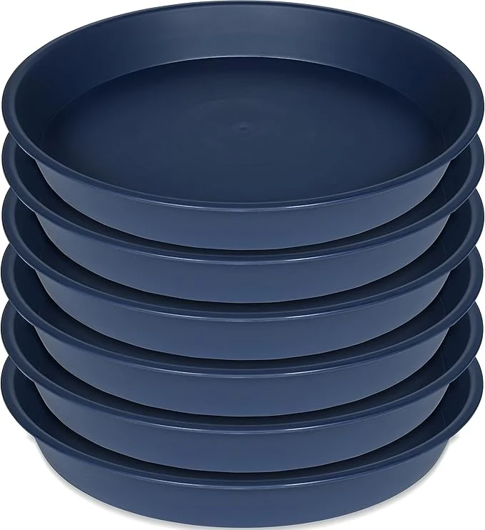 Stylish 6 Pack of 7 inch Plant Saucer Heavy Duty Plastic Plant Water Tray 7 inch Round Lightweight