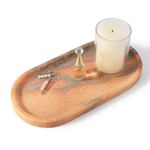 Effective Natural Marble Tray for Bathroom Countertop Convenient