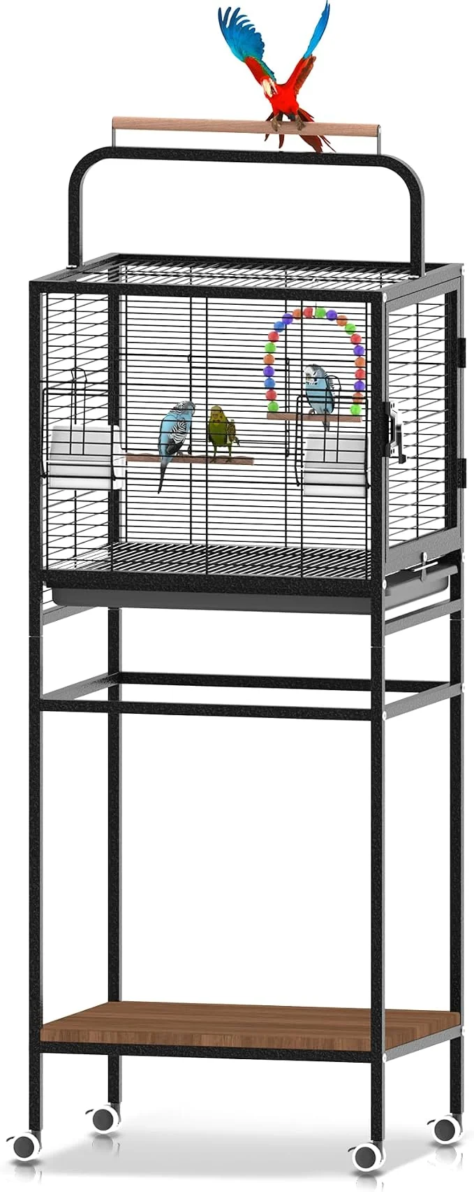 Innovative Bird Wrought Iron Cage Home Style Detachable Travel Birdcage Smooth
