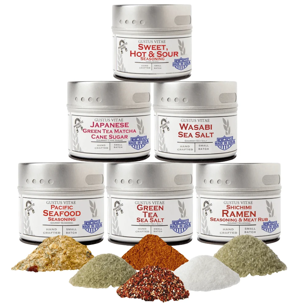 Prestigious Japanese Seasoning Gift Set – Tastes of Japan – Artisanal Spice Blends Six Pack World-Class