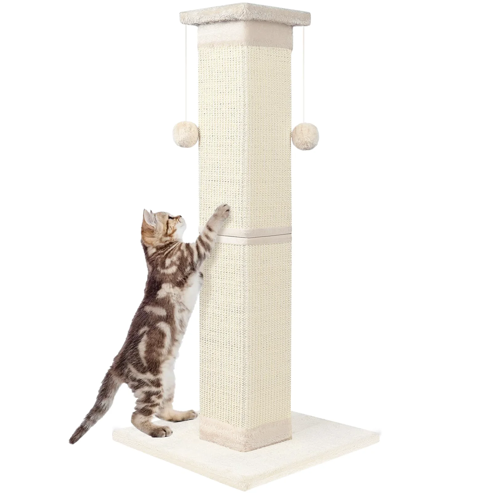 First-Class SOCATER 33-Inch Nature Sisal Cat Scratching Post for Indoor Cats – Large Cat Scratcher Selected