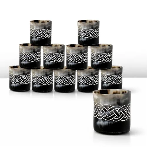 Elite Viking Horn Shot Glasses Set of 12 12 Count Certified