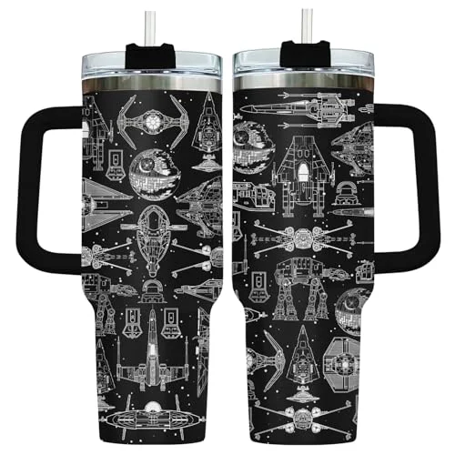 Exclusive Galaxy Spaceship Sci 40 oz Tumbler with Handle Safe