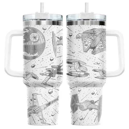 Superior Galaxy Spaceship Sci Fi 40 oz Tumbler with Handle High-Grade