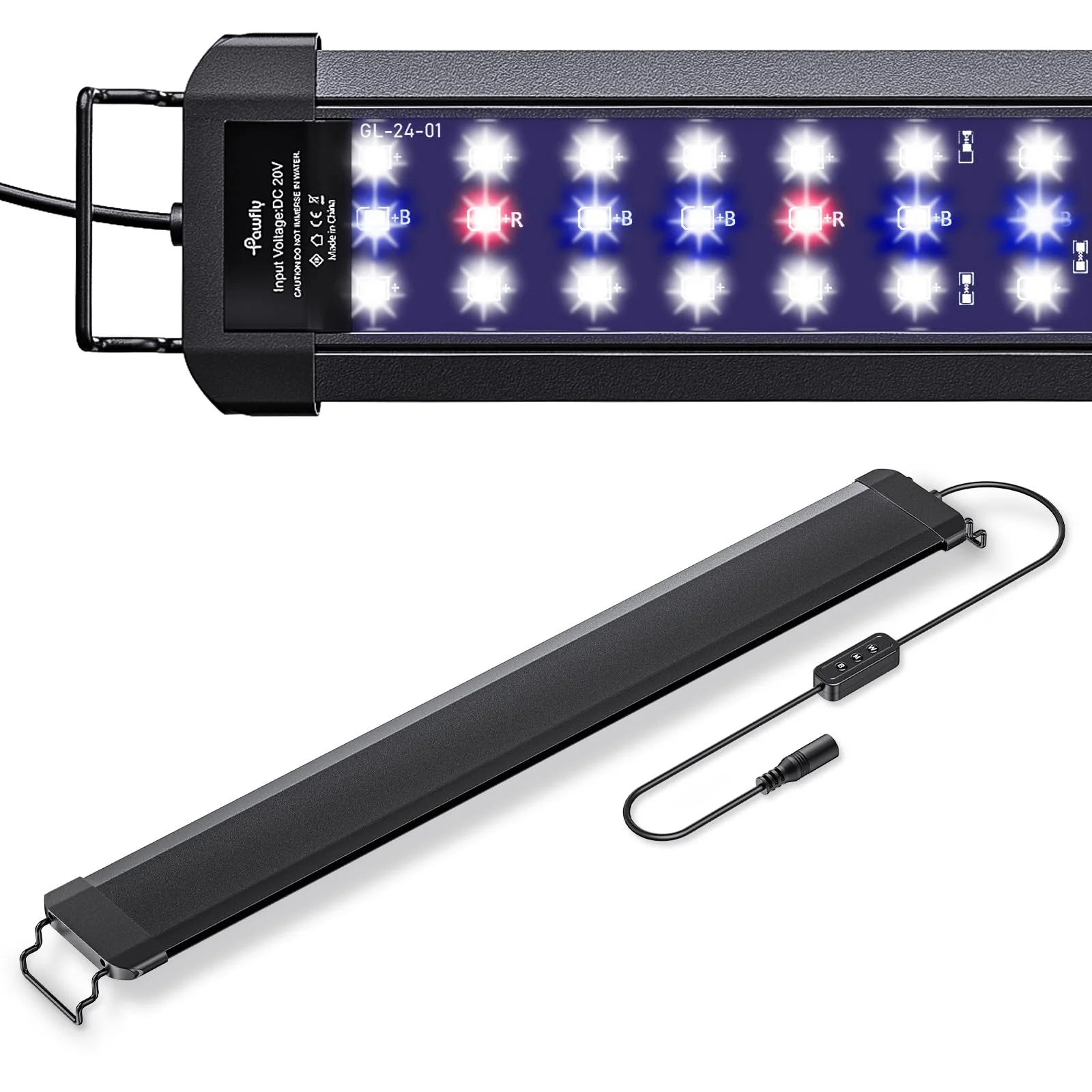 Contemporary Pawfly 18W Aquarium LED Light for 24–30 Inch Tanks Extendable Full Spectrum Powerful