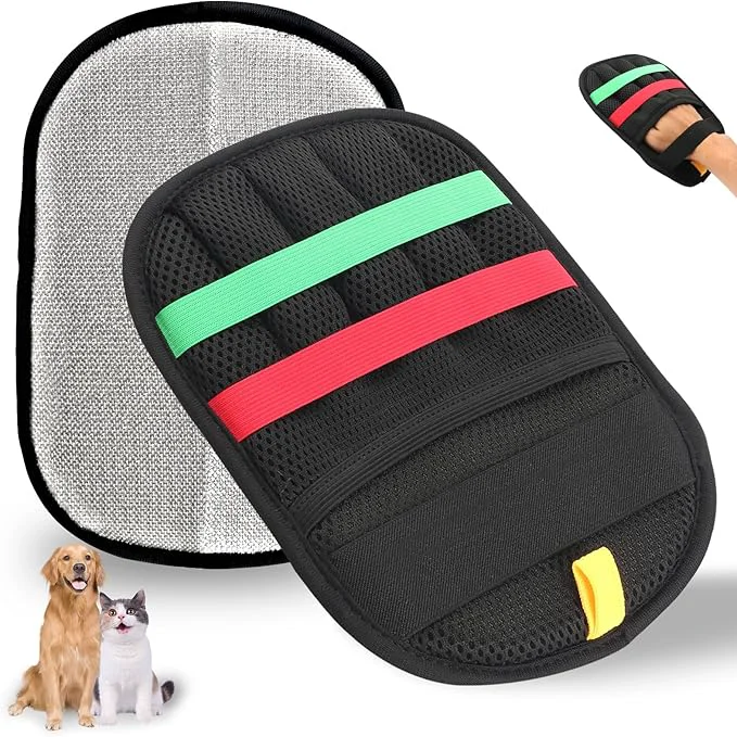 Contemporary Pet Hair Remover Glove for Dogs Cats Newly Upgraded Reusable Electrostatic Pet Hair Gloves Pet Hair Remover Tool for Clothing Couch Carpet Car Seat（1Pcs-BlackAbout This Green