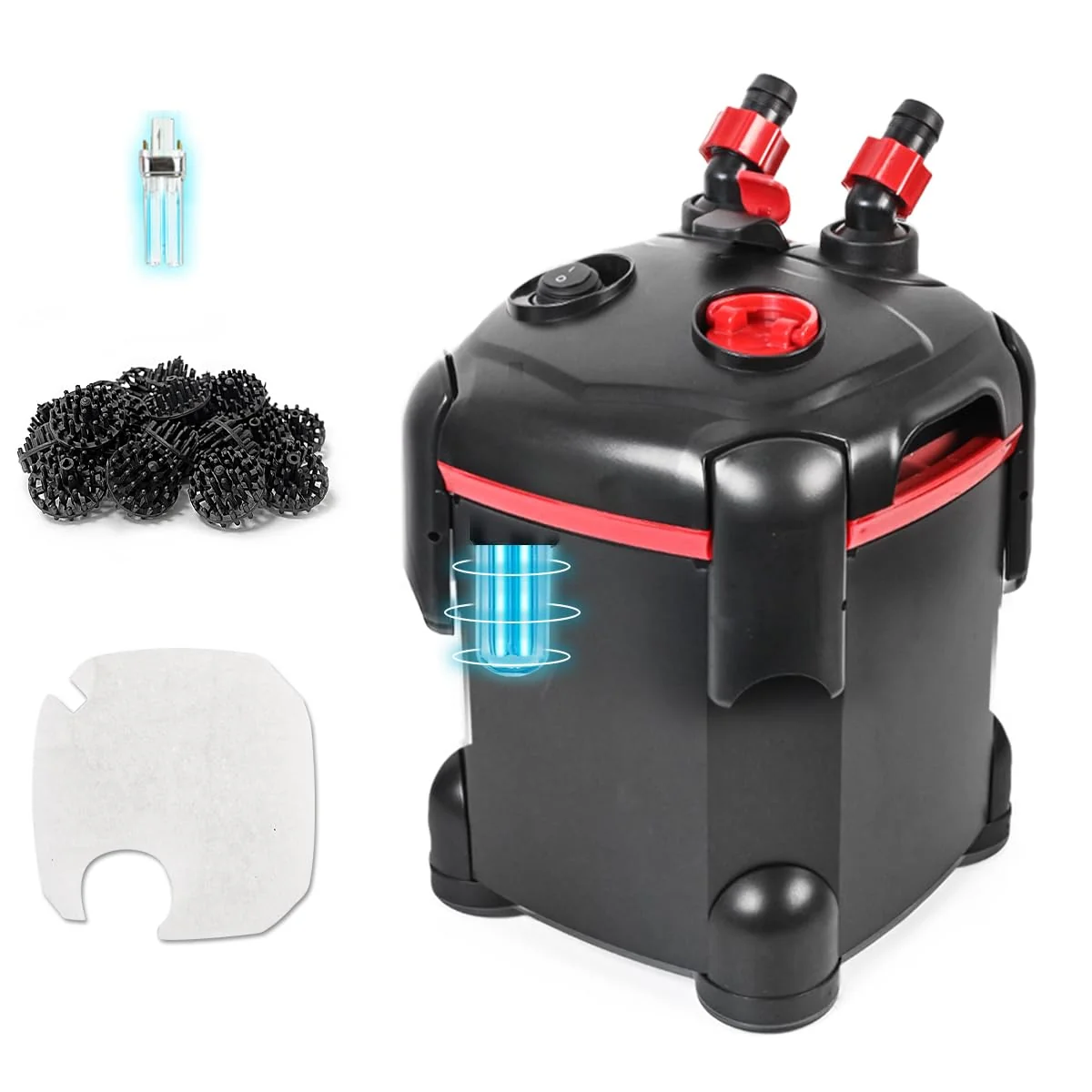 First-Class PONDFORSE 172GPH Canister Filter – Ultra-Quiet External Filter for 30-Gallon Aquariums Safe