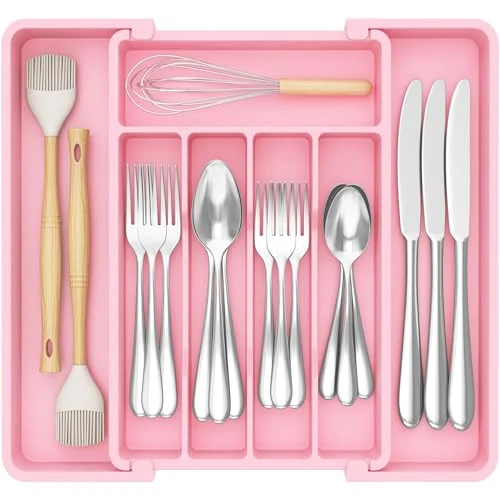 Pure Expandable Silverware Drawer Organizer Traditional