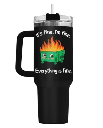 User-Friendly Dumpster Fire This Little 40 oz Tumbler with Handle Trendy