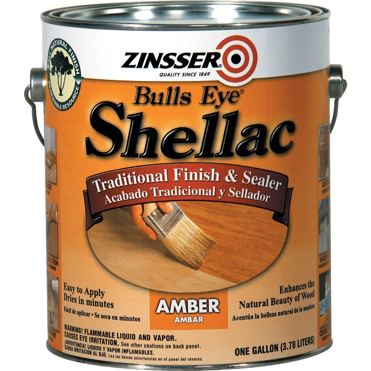 Eco-Friendly Zinsser Bulls Eye Amber Shellac Gallon Reliable