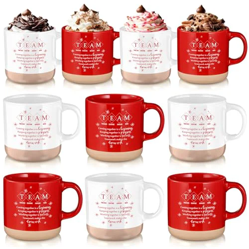 Enhanced 10 Pcs Team Gifts for Employees Bulk Thank You Mugs Back to School Cups Inspirational Ceramic Coffee Mug 13 oz Thank You Cup Team Building Gift for Teacher Coworker Office Staff Boss 10 Count Effective
