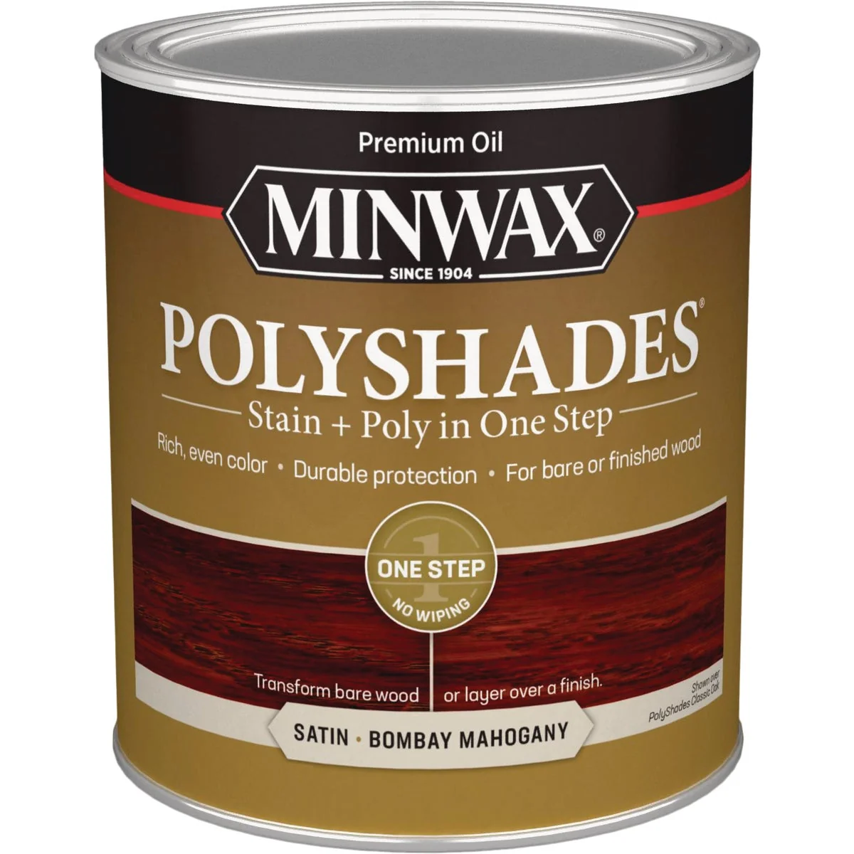 Convenient Minwax Polyshades 1 Qt. Satin Stain Finish Polyurethane In 1-Step Bombay Mahogany Carefully Designed