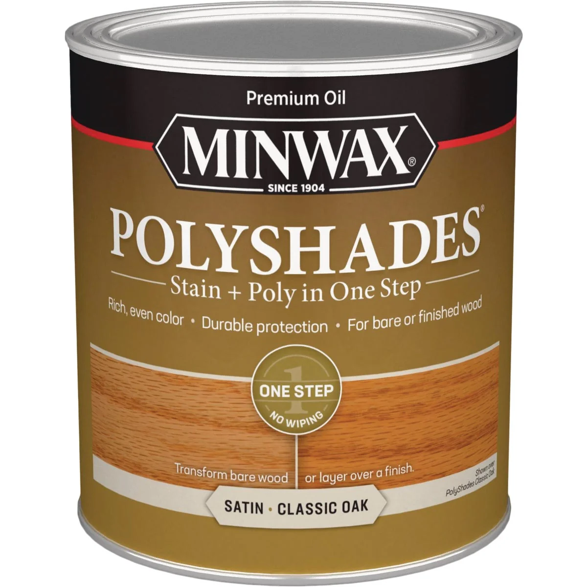 Eco-Friendly Minwax Polyshades 1 Qt. Satin Stain Finish Polyurethane In 1-Step Classic Oak First-Class